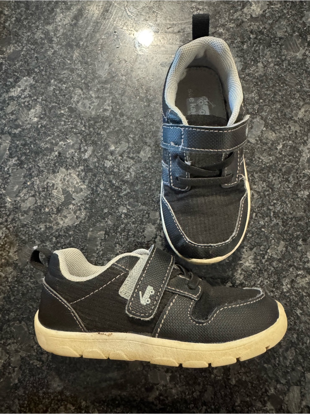 See Kai Run Black and Cream Kids Hook-and-Loop Sneakers